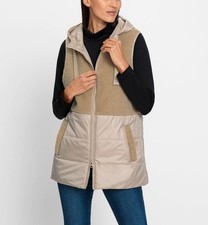 Mode von Heine Damen Steppweste Ärmellos Kapuze beige Gr. 44 NEU