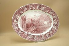 Palissy Thames River Scenes Datchet Bridge Bucks Rot Servierplatte ovale Platte 