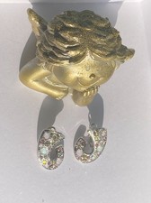 Ohrringe weiß / silber mega