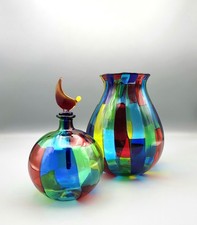 Murano-Glas / Vase und Flakon