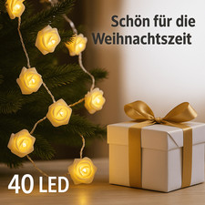 LED Lichterkette Rosen Weiß