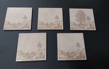 5 Stück Fliesen DDR Zelt