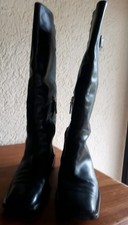 Sergio Rossi Damen  Lederstiefel Größe 38 fallen größer aus,Blockabsatz 3cm .