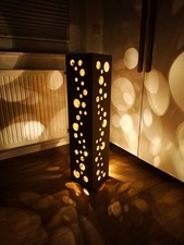 Deko Säule Blumensäule Holz Massiv Kreise LED MDF