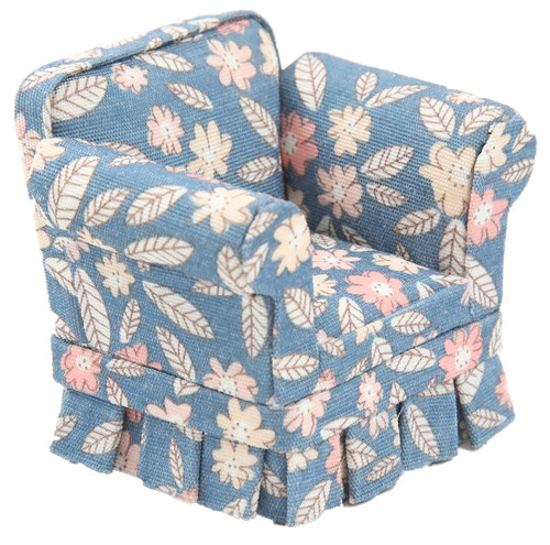 Puppenhaus blaues blumenmuster - blaues,