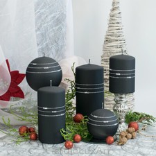 Stumpen Kugel Kerzen Glitzer