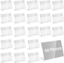 50Pcs Vertikal Acryl Etikettenhalter(6 * 4,3 Cm) Tischaufsteller Mini Schild Dis