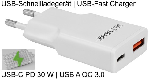 Usb slim schnellladegerät 30w - slim,