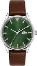 Lacoste Vienna 2011230 Herrenuhr Armbanduhr Wasserabweisend 42 mm grün/ braun