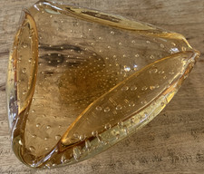 Murano Glas Schale Design Objekt Muranoglas Bernstein - Honigfarben Aschenbecher