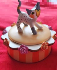 Rossina Wachtmeister Katze Lara Porzellan Dose mit Deckel Durchmesser 19cm Top ❗