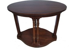 antiker Salontisch oval, Palisander furniert - Jugendstil um 1910, restauriert