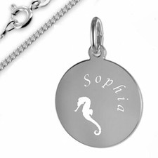 Gravurplatte mit Seepferdchen