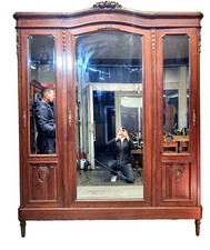 Kleiderschrank Wäscheschrank  antik Jugendstil Louis Philippe  Nussbaum Paris