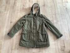 Wintermantel / Parka mit Webpelz von Zara für Mädchen Gr. 164 Olivegrün