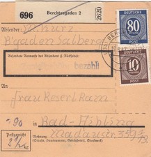 Paketkarte 1947: Berchtesgaden