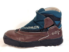 Salomon Back Country 6 Herren Skischuhe Leder Braun/Blau Reißverschluss UK 9,5 EU 44