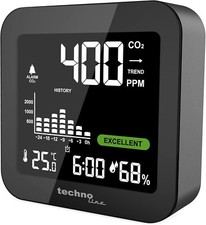 Technoline Monitor WL1025 Co2-Monitor, Co2-Messer, Co2 Messgerät, Akku, schwarz