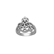 Heiden Hexen Pentagramm Ring 925 Sterlingsilber Star Fein Amulett Talisman