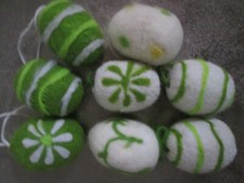8 große Eier Ostereier Filz Anhänger grün weiß Osternest Osterhase Ostern Deko