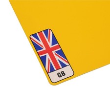 Heck Tüv UK Straße Gesetzliche Auto Wohnwagen Registrierung GB Square Gelb Zahl