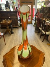 VINTAGE BODENVASE GROSSE VASE AUS GLAS LOLLIPOP SPACE AGE SCHOTT ZWIESEL 59/21cm