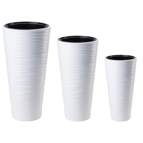 Blumenkübel weiß 3er - 3er, set