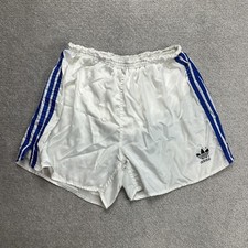 ADIDAS Vintage Shorts Bermudas Gr. L Jogging Sporthose Glanz Sprinter 28207 Weiß