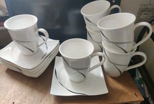 6 Kaffeepötte mit Untertasse "Dacapo" Via Ritzenhoff & Breker guter Zustand