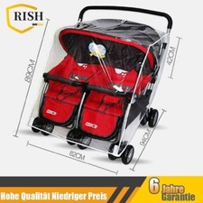 Zwillingskinderwagen Regenschutz Side by Side Wasserdicht PVC Regenabdeckung