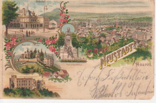 Neustadt haardt litho bahnhof - neustadt/haardt,