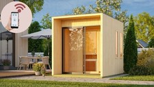 Saunahaus Gartensauna Außensauna Catalina + Ofen und WIFI Steuerung 220x 288 cm