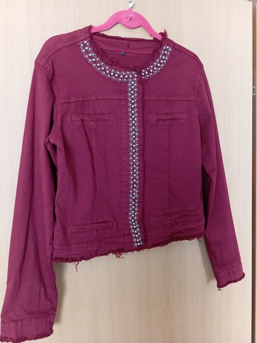 Jeansjacke neu bordo xl - neu,