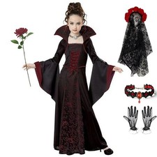 Vampir Kostüm Halloween Karneval Party Kinder Kostüm Outfit Set Kleid Mädchen