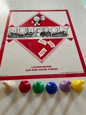 Monopoly Ersatzteile 6 alte Spielfiguren Plastik bunt 