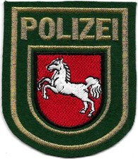 Polizei NIEDERSACHSEN 1990er GOLD Lurex dick GRÜN Abzeichen Patch JACKE Hannover