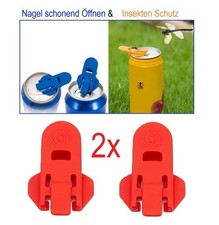 2 Stück Kombi 2 in 1 Getränke Dose Öffner und Verschluss rot