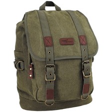 PureTrash Rucksack Canvas oliv Retro Cityrucksack Baumwolle Vintage Backpack