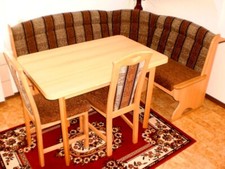 NEU - Eckbankgruppe 4tlg 135x175 Landhaus 2 Truhen 2 Stühle Auszugtisch Buche 