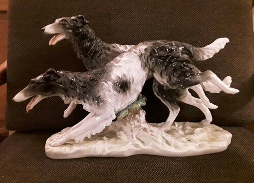 Porzellanfigur windhunde hunde - porzellanfigur,