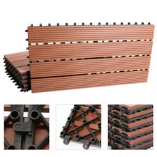 8x WPC Terrassenfliesen 60x30cm Klickfliesen Balkon Terrasse Braun
