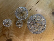 Deko DRAHTKUGELN EDELSTAHL poliert glänzend Set 3 Größen Dekokugeln Dekorieren