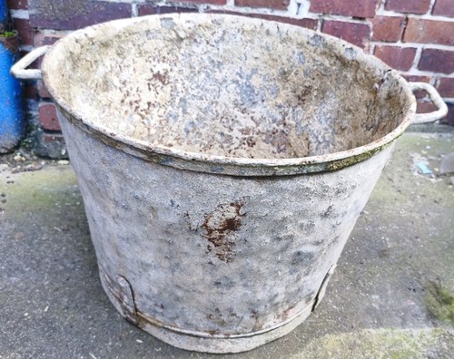 Vintage zinkwanne rund - zinkwanne,