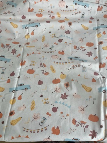 Baumwollstoff herbst kürbis - baumwollstoff,