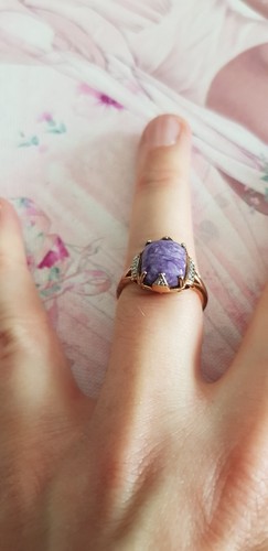 Charoite midas ring - charoite,
