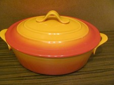 Resch Arzberg  Cremona Auflaufform mit Deckel orange/rot