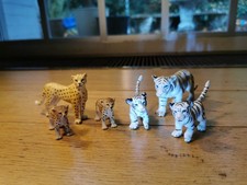 Schleich Tiere Set 6 Teile, Geparden  und weiße Tiger