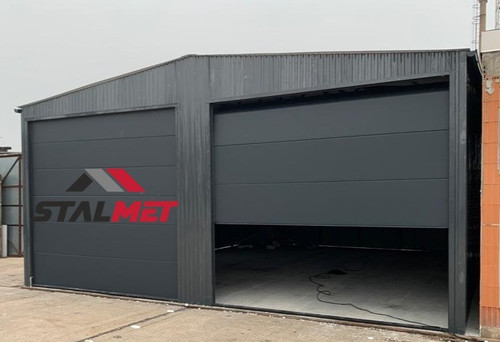 Blechgarage 8x7x4m fertighalle - blechgarage,