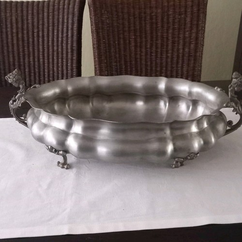 Ovale zinnschale mit griffen - zinnschale,