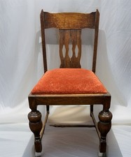 1 von 4 Esszimmer Stuhl Eiche massiv Art Deco Bauhaus Antik